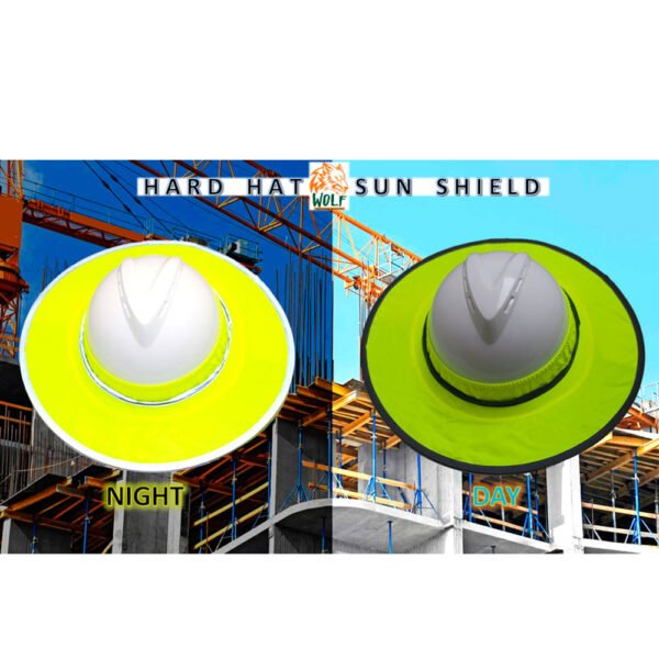 WOLF High-Visibility Lime Reflective Stripe Hard Hat / Neck Shade