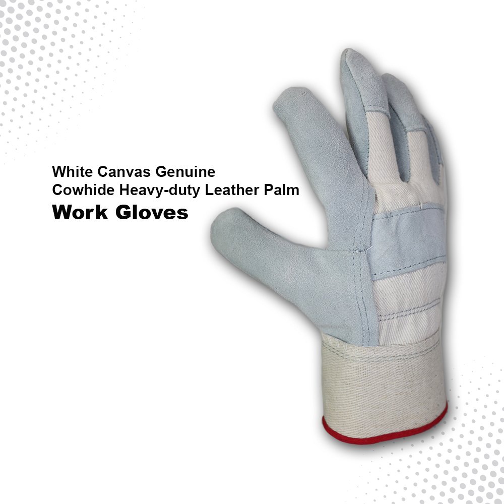 Makita 100% Genuine Leather-Palm Performance Outdoor & Work Gloves (Large) (3-Pairs), Blue
