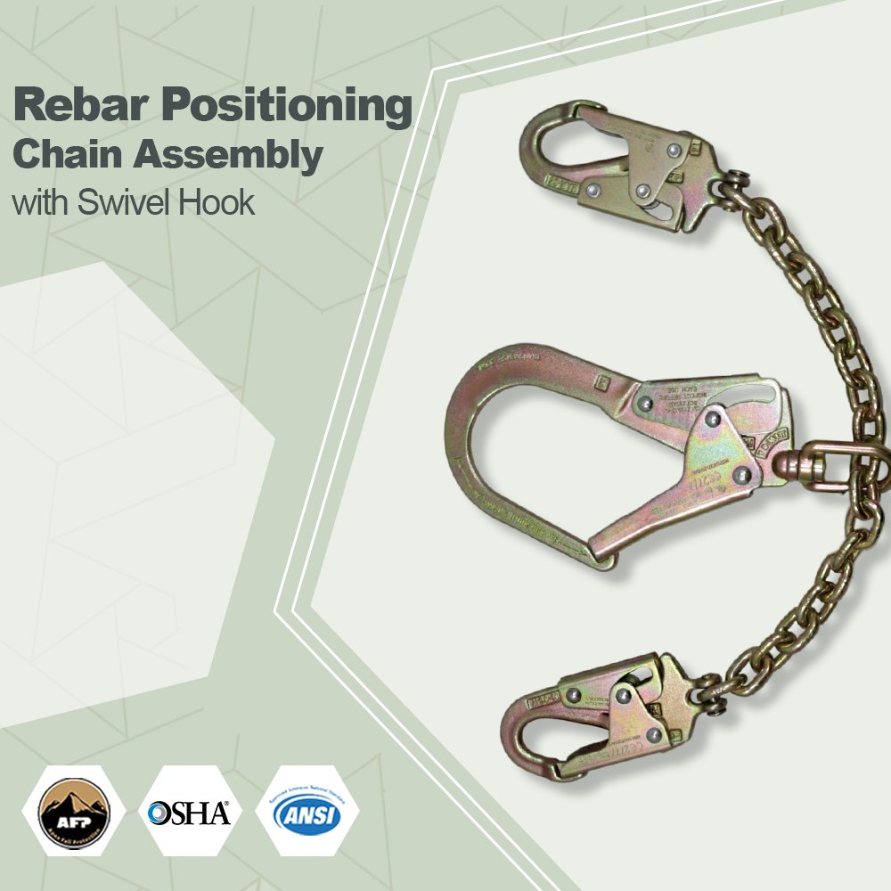 AFP Rebar Positioning Chain Assembly with Swivel Hook (Steel