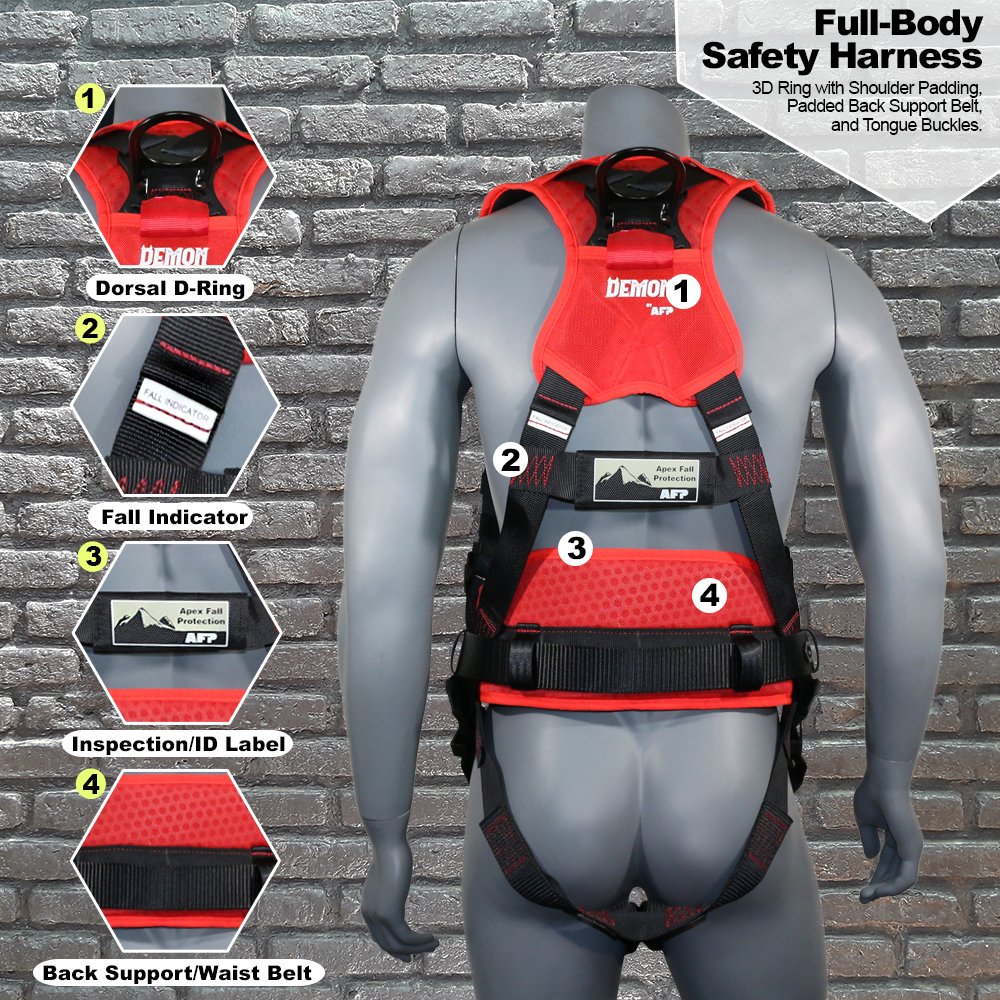 AFP Red Demon Fall Protection Comfort Harness / Safety Harness