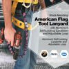 AFP American Flag Tool Lanyard, Shock Absorbing w/ Aluminum Self-Locking Carabiner and Adjustable Loop, 15lb Weight Capacity