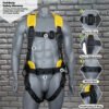 AFP Yellow Demon Fall Protection Ergonomic Comfort Safety Harness, Soft Pressure-Relieving Perforated Breathable Padded Foam Shoulder,
