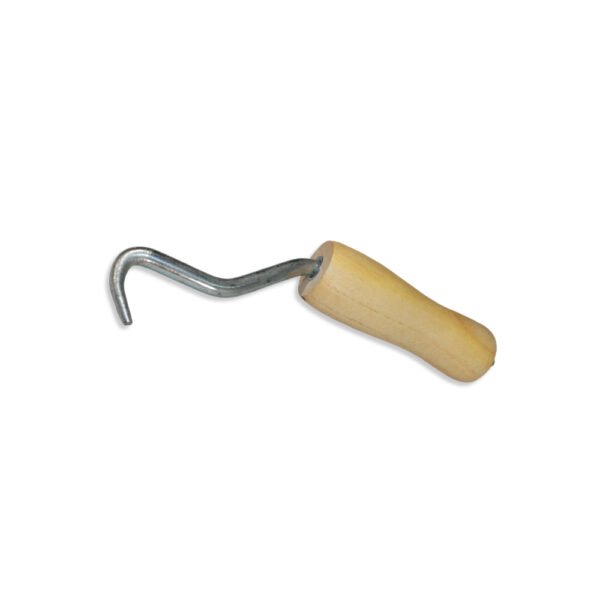 WOLF Manual Bar Tie Twister Tool w/ Rotating Steel Hook & Contoured Wooden Grip Handle, 7"