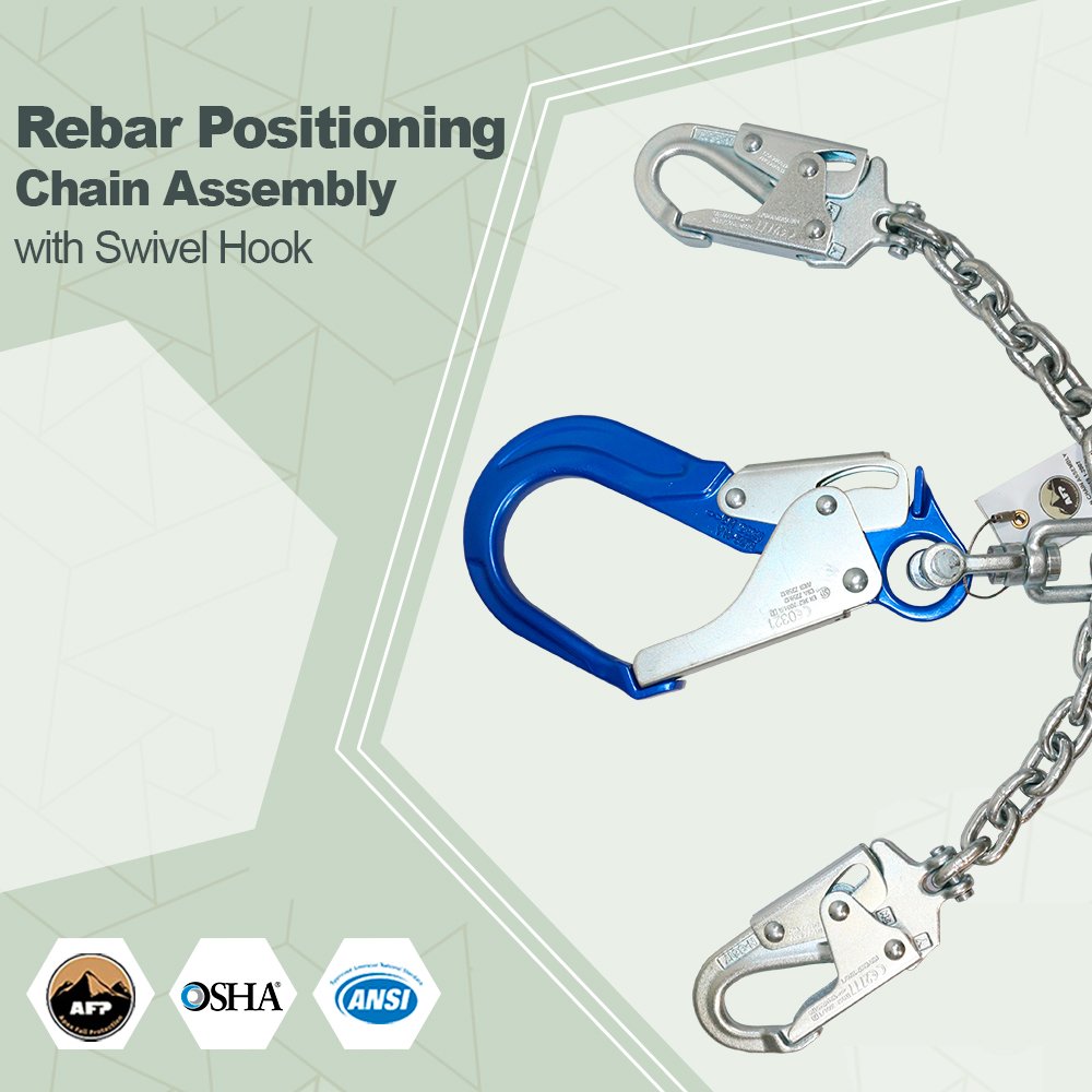  AFP Rebar Positioning Chain Assembly with Swivel Hook  (Aluminum) : Tools & Home Improvement